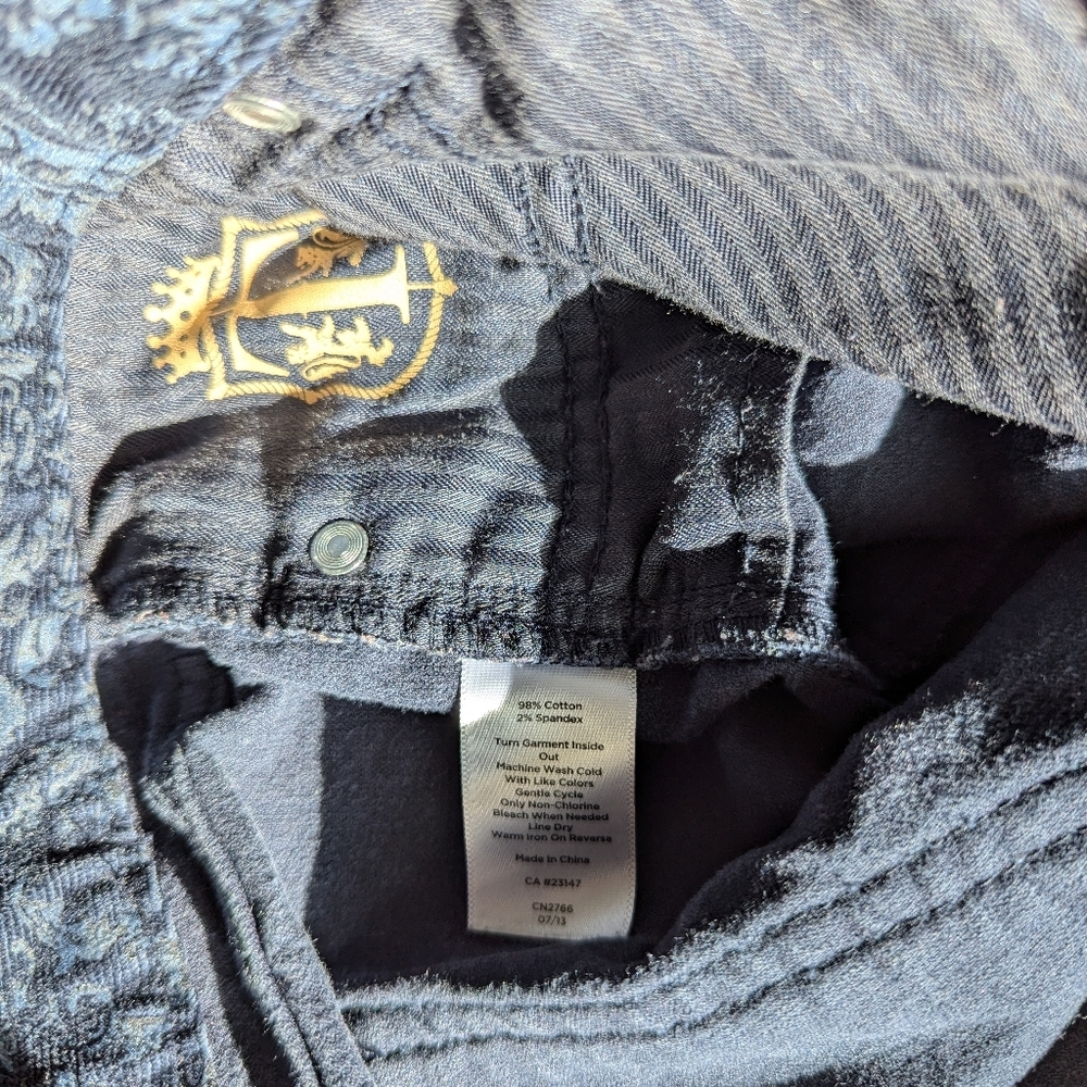 Talbots Petite Heritage Blue Velvet Burnout Corduroy Pants Womens Sz 12P Floral - Picture 5 of 12